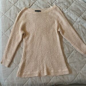Ann Taylor Crewneck Sweater in pale pink shimmer- size small